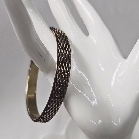 Vintage Brass Basket Weave Bangel - Picture 1 of 4